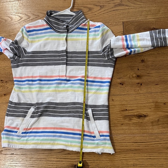 Talbots Black and White Striped Top Medium A10 - Picture 9 of 10